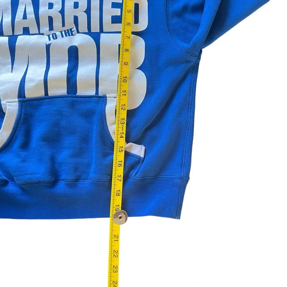 Married to the Mob Crewneck Sweater with Logo Blue Size Medium - Picture 7 of 10